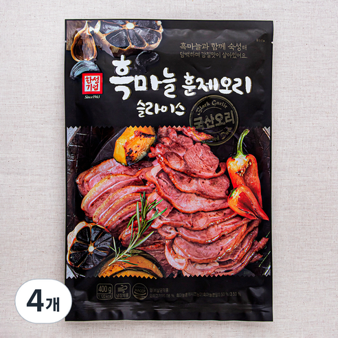 한성기업 흑마늘 훈제오리 슬라이스, 400g, 4개