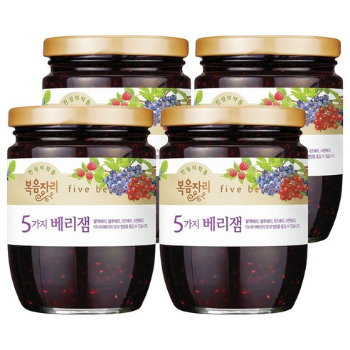 복음자리 5가지 베리잼, 350g, 4개