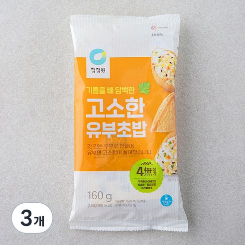 청정원 고소한 유부초밥, 160g, 3개