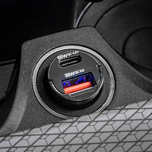 벤딕트 65W QC4.0+PD3.0 초고속 차량용 시거잭 충전기 매립형, 더볼트 미니, 혼합색상