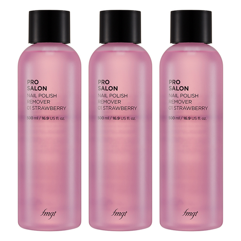 더페이스샵 프로 살롱 네일 리무버 01스트로베리, 500ml, 3개