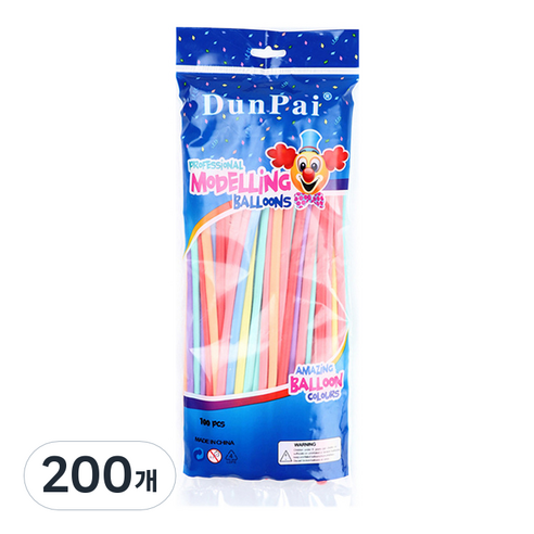 둔파이 막대 요술풍선 260S, 파스텔혼합, 200개