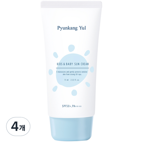 편강율 키즈 앤 베이비 촉촉 선크림 SPF50+ PA++++, 4개, 75ml