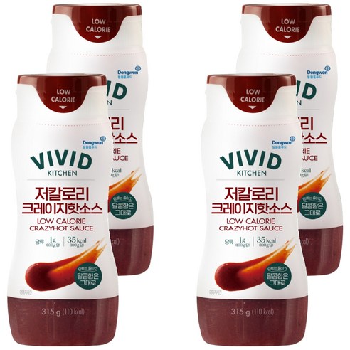 비비드키친 저칼로리 크레이지핫소스, 315g, 4개