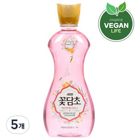 샤프란 꽃담초 섬유유연제 연꽃, 5개, 1L