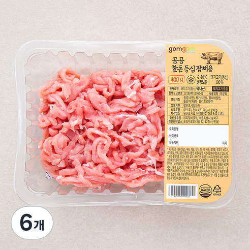 곰곰 한돈 등심 잡채용 (냉장), 400g, 6개