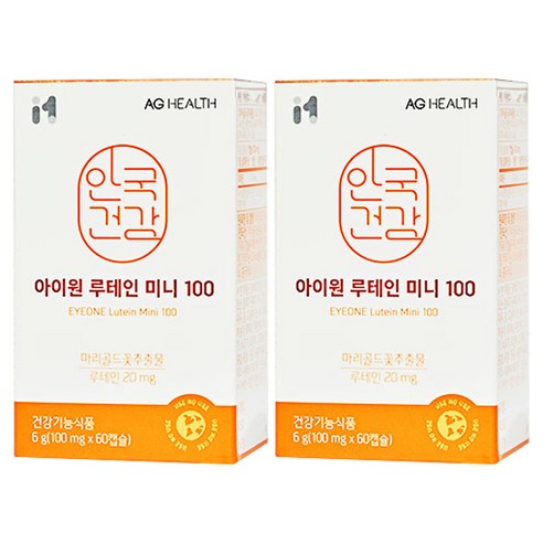 안국 건강 아이원 루테인 미니 100mg, 60정 2개 세트