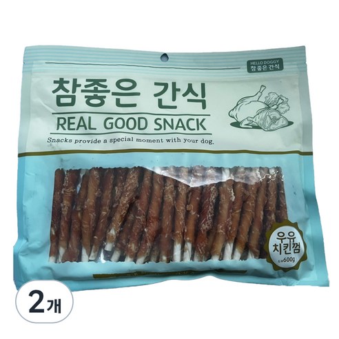 참좋은간식 강아지 건조간식, 우유치킨껌, 400g, 2개