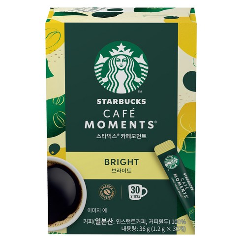 스타벅스 카페모먼트 브라이트 원두커피스틱, 1.2g, 30개입, 1개