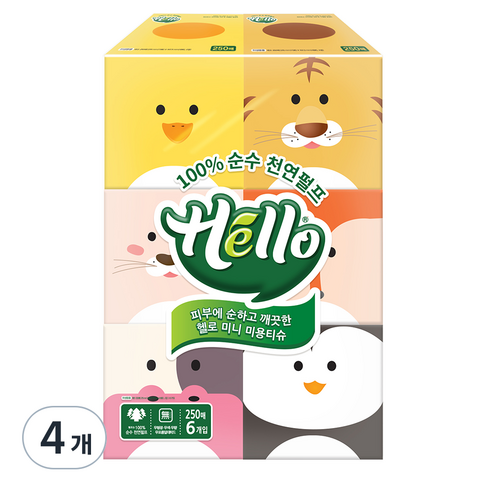 헬로 미니 미용티슈, 250매, 24개
