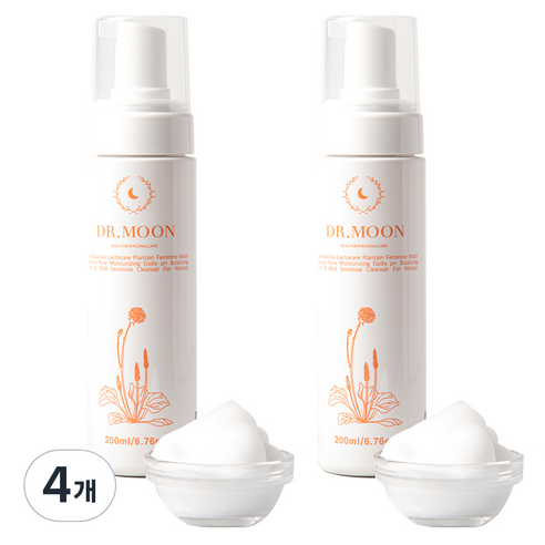 DRMOON 유산균 락토케어 질경초 여성청결제 폼타입, 200ml, 4개
