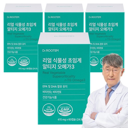 닥터루템 리얼 식물성 초임계 알티지 오메가3, 4개, 60정