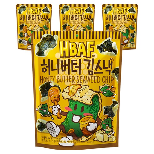 바프 허니버터 김스낵, 40g, 4개