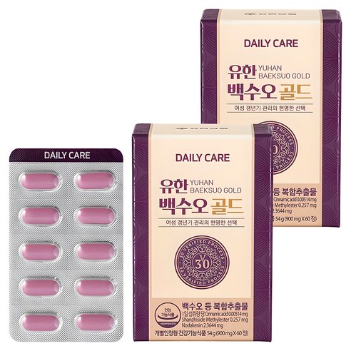 데일리케어 백수오 골드 54g, 60정, 2개