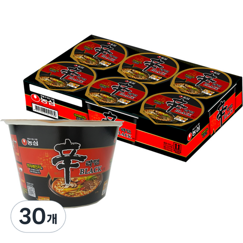 농심 신라면 블랙 사발 컵라면 101g, 30개