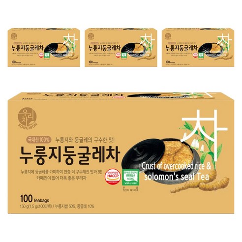 우리차 누룽지 둥굴레차, 1.5g, 100개입, 4개