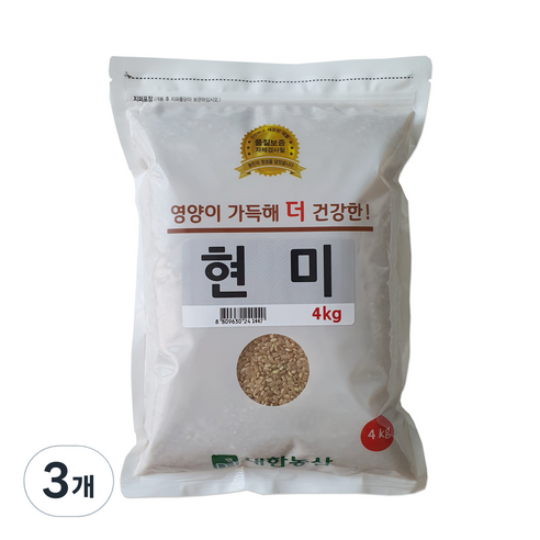 대한농산 현미, 4kg, 3개