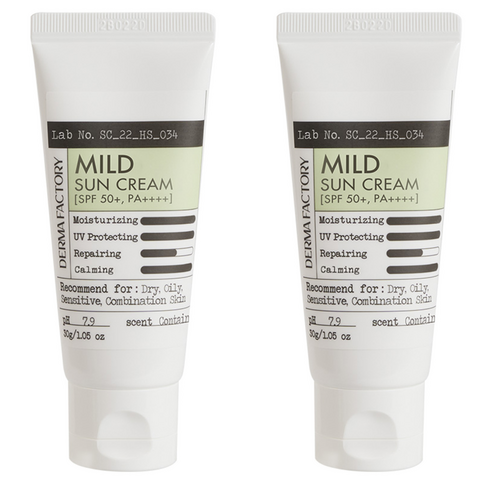 더마팩토리 무기자차 마일드 편백수 선크림 SPF50+ PA++++, 30g, 2개