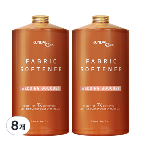 쿤달 초고농축 섬유유연제 웨딩부케향 본품, 1580ml, 8개