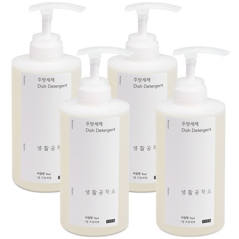 생활공작소 주방세제 바질향, 500ml, 4개