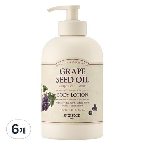 스킨푸드 포도씨 오일 바디 로션, 6개, 450ml