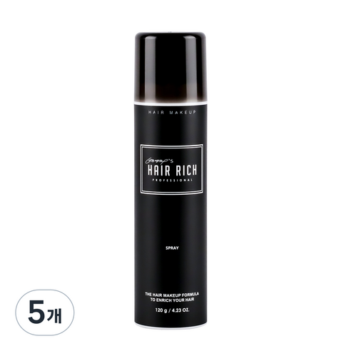 박명수헤어리치 스프레이 120g, 흑갈색, 5개