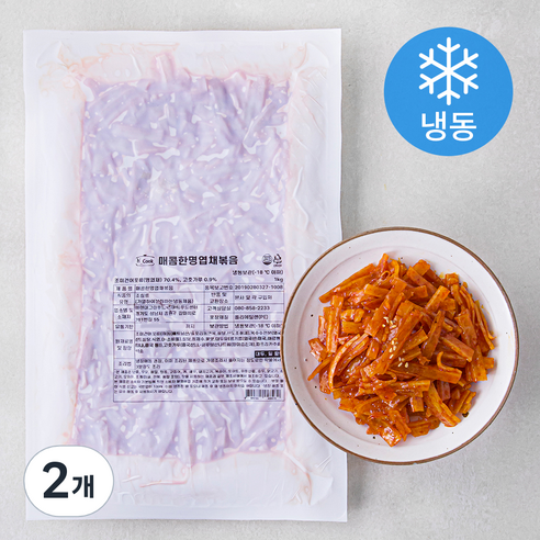에이치쿡 매콤명엽채 볶음 (냉동), 1kg, 2개
