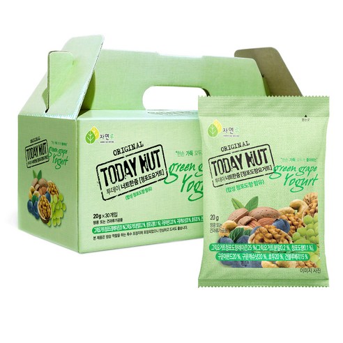 투데이넛 너트한줌 청포도요거트 견과 30개입, 600g, 2세트