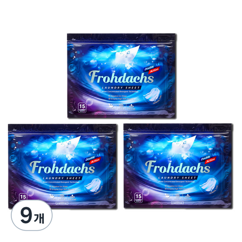 프로닥스 고농축 더블액션 시트세제, 15개입, 9개