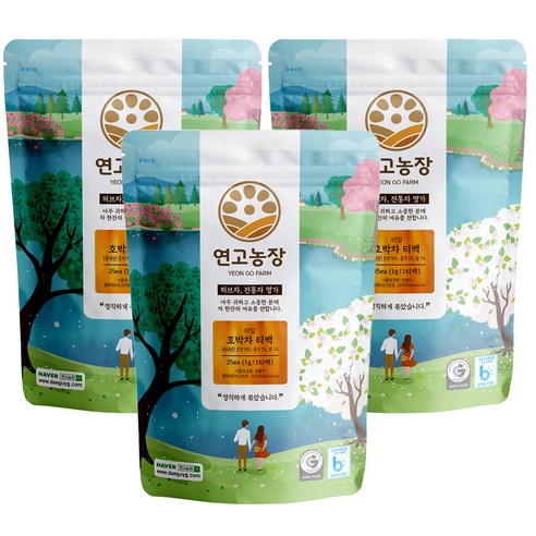 연고농장 Real호박차 삼각티백, 25g, 25개입, 3개