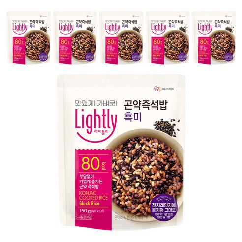 라이틀리 곤약즉석밥 흑미, 150g, 6개