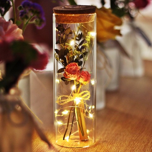 로맨틱하고 사랑스러운 분위기를 연출할 수 있는 라알레그리아 LED 유리병 꽃다발 편지지 세트