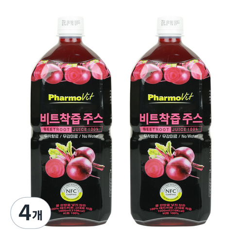 파모빗 레드비트 착즙 주스, 1000ml, 4개