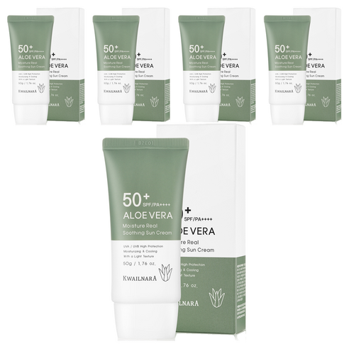 과일나라 알로에베라 모이스처 리얼 수딩 선크림 SPF50+ PA++++, 50ml, 50g, 5개