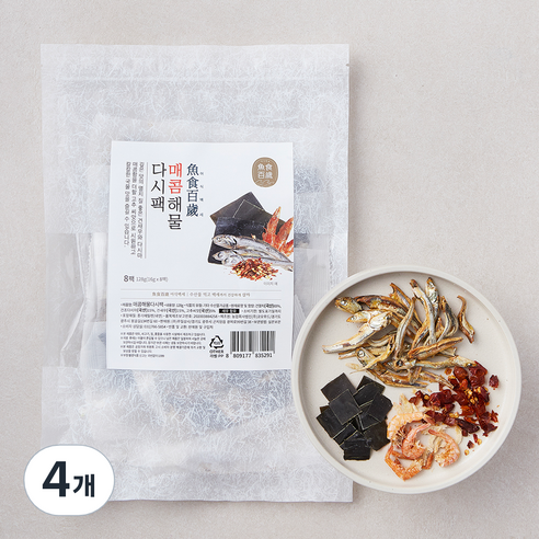 어식백세 매콤해물 다시팩, 16g, 8개입, 4개