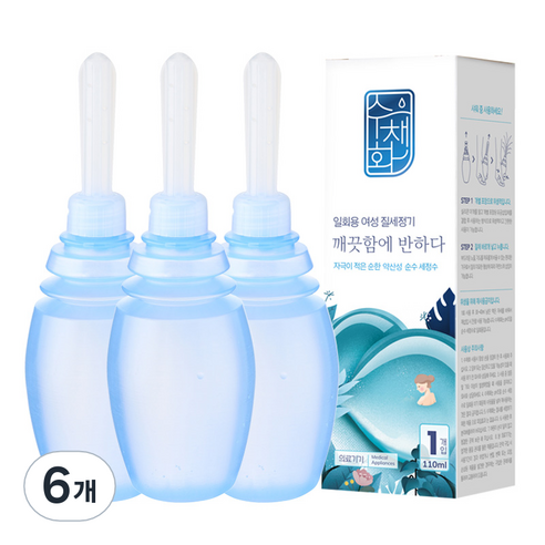 수채화 일회용 여성청결제 질세정기, 110ml, 6개