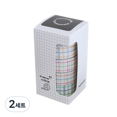 모모팝 모모마테 크레용 컬러믹스 체크 마스킹테이프 5종 세트, 혼합색상, 2세트