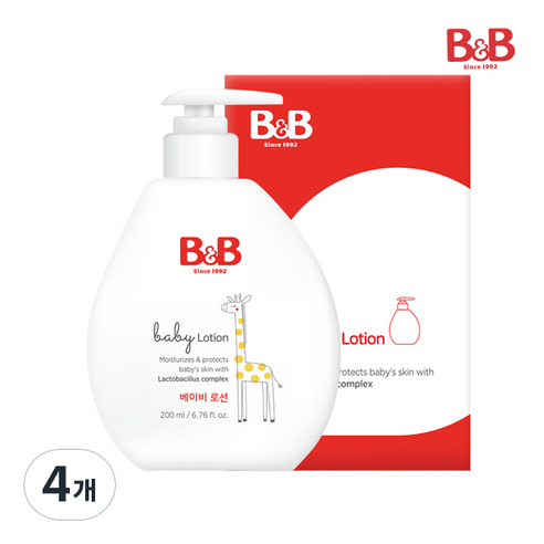 비앤비 베이비 로션, 200ml, 4개