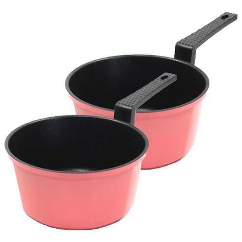 키친아트 본 소스팬 편수냄비, 16cm, 핑크, 2개