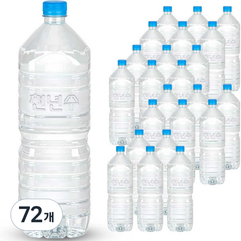 천년수 무라벨 생수, 2L, 72개