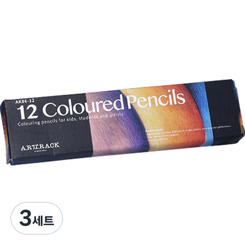 아트 팩 유성 색연필 세트, 3세트, 12색