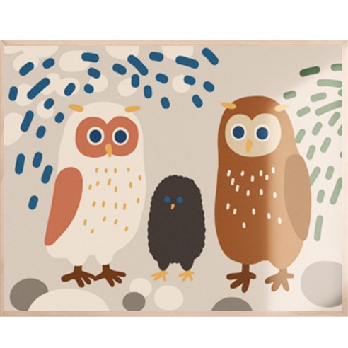 아트조이 물감 2배 DIY 명화그리기 40 x 50 cm, 삼색 부엉이, 1개