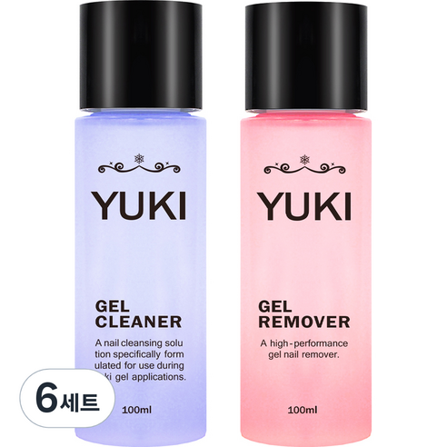 유키 젤 클리너 100ml + 젤 리무버 100ml 세트, 6세트