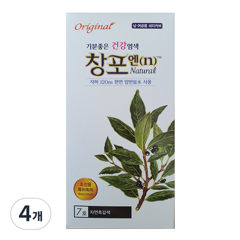 중외제약 창포엔 염색제, 7호 자연흑갈색, 4개