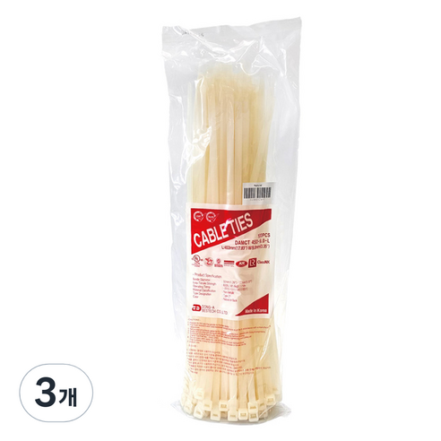 동아베스텍 케이블 타이 DAMCT 450-9.0-L 100p, 화이트, 3개