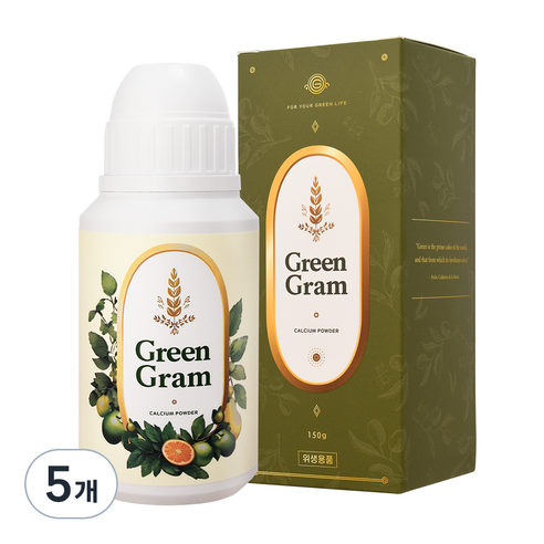 그린그램 칼슘파우더 과일 세정제, 150g, 5개
