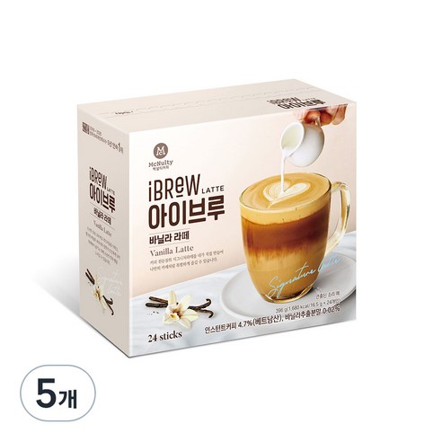 아이브루 바닐라 라떼, 16.5g, 24개입, 5개, 16.5g