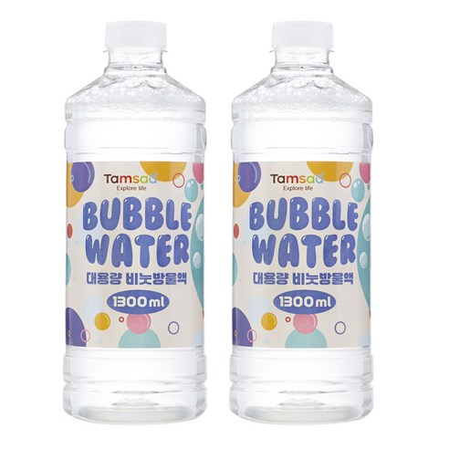 탐사 비눗방울 리필 1.3L, 혼합색상, 2개