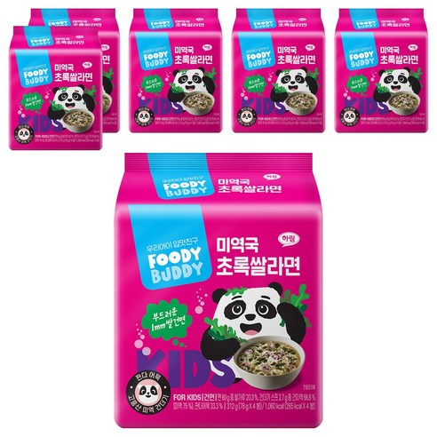 푸디버디 미역국 초록쌀라면 4p, 312g, 6개