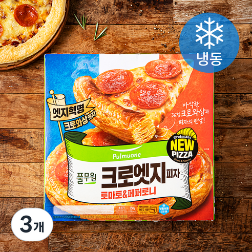 풀무원 크로엣지 피자 토마토&페퍼로니 (냉동), 350g, 3개